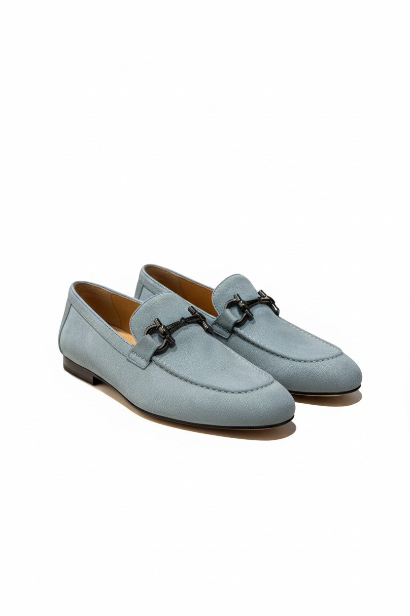mens sky blue dress shoes Vercini Men’s Suede Loafers – Light Luxe Light Blue / 43 BIS-06-16-25 Montana Denim Midi Shirtdress Genuine Leather For Added Women's US Size:12