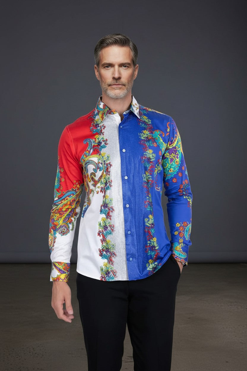 BOLD EXPLOSION Rhinestone LONG SLEEVE SHIRT