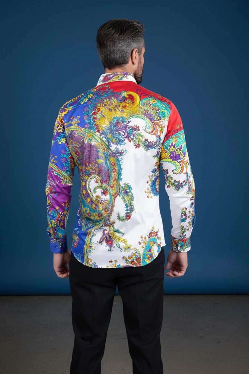 BOLD EXPLOSION Rhinestone LONG SLEEVE SHIRT