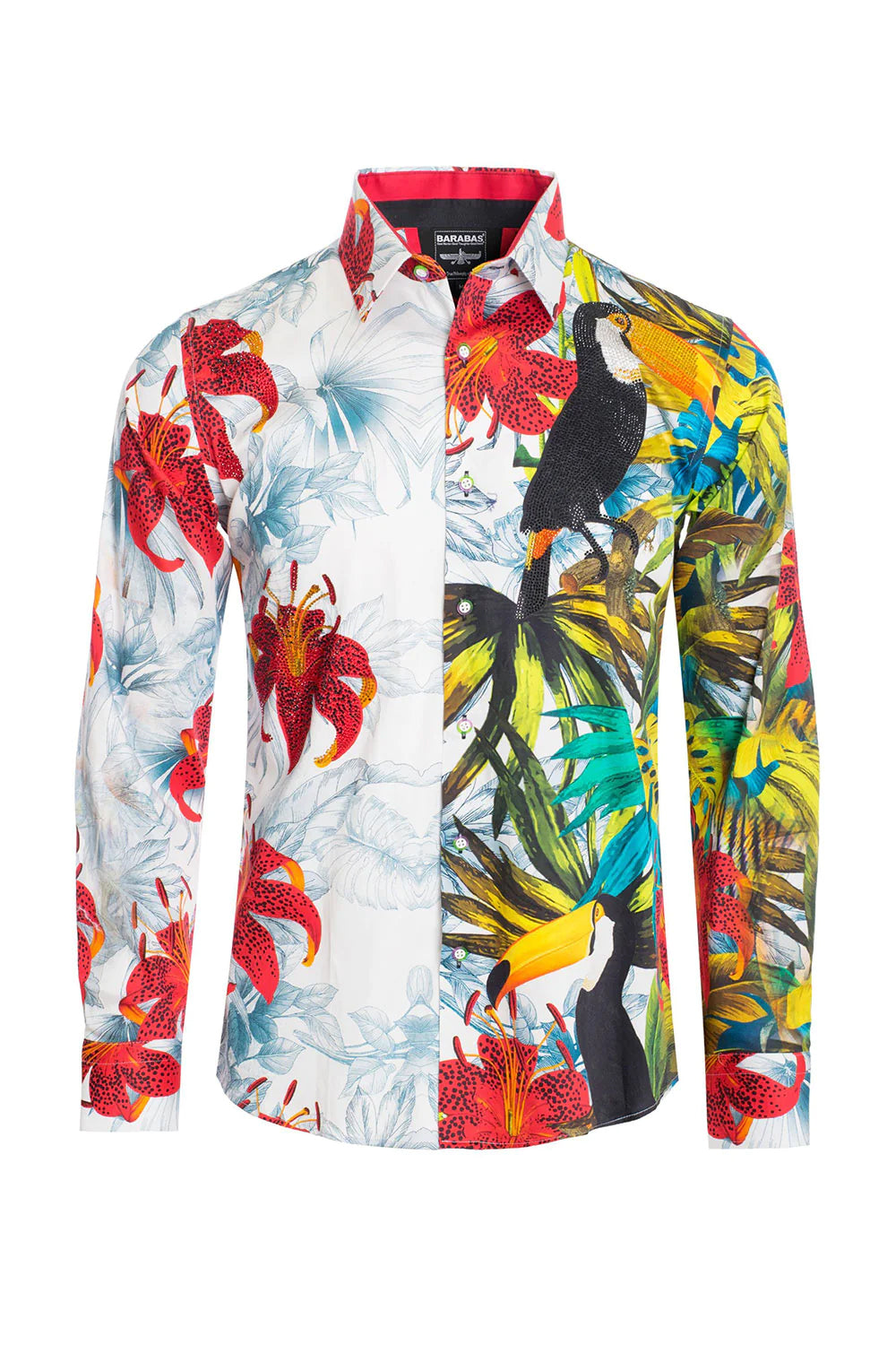 Barabas Under the Sun Rhinestone Button-Up Long Sleeve Shirt Collection SHIRTS Barabas Collection Vercini