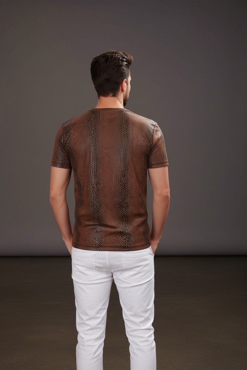 Vercini Snake Scale V-Neck Tee — Reptile Edition