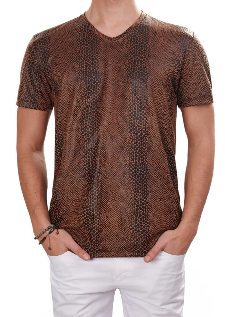 Vercini Snake Scale V-Neck Tee — Reptile Edition