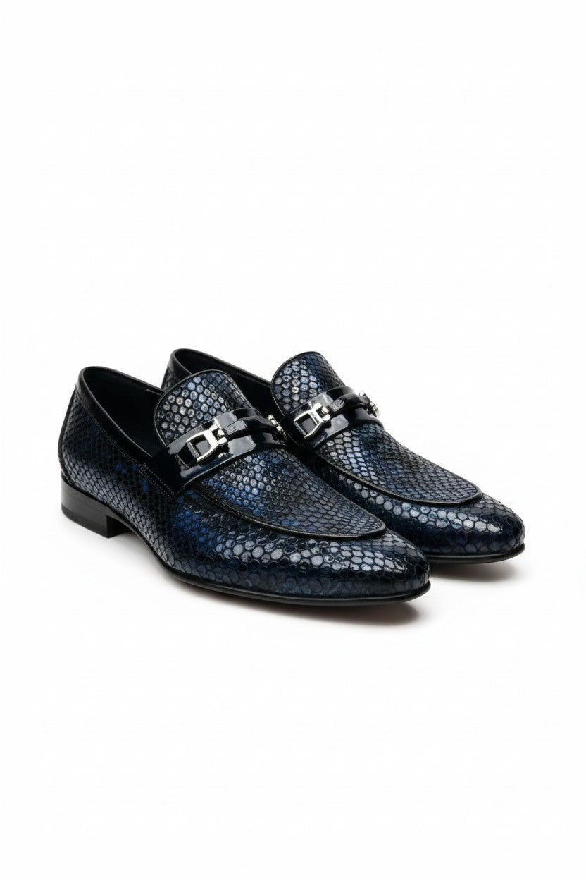 exotic leather dress shoes Vercini Skin Texture Loafers Monk strap