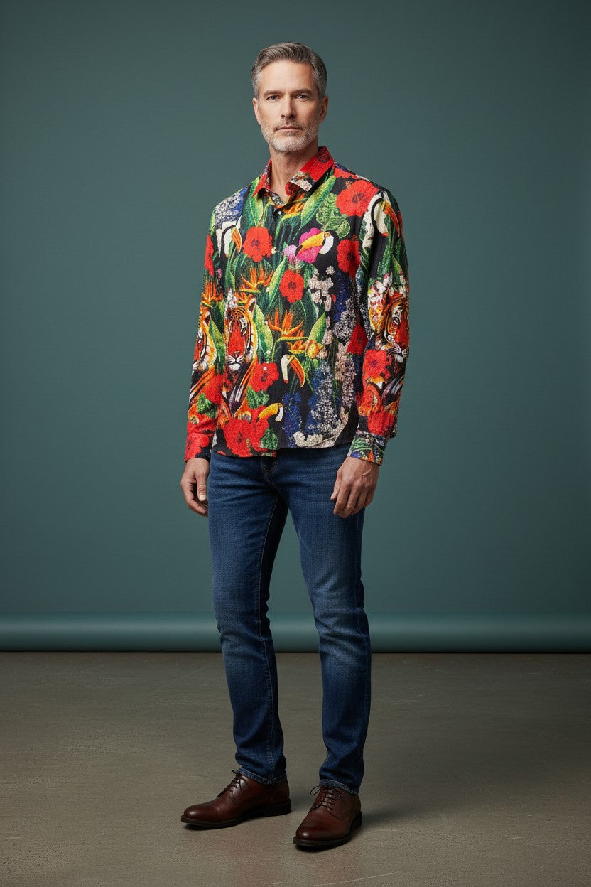 Floral Woven Shirt — Multi-Color