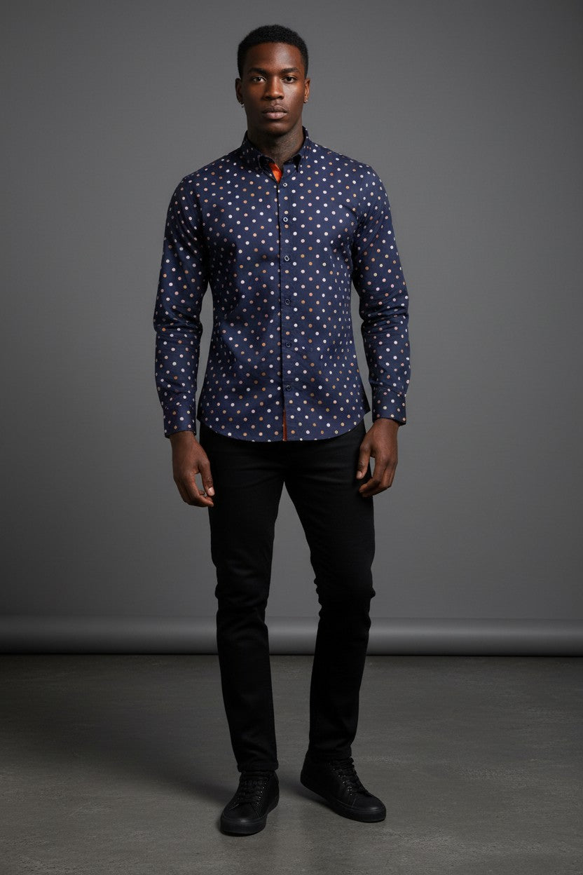 Vercini Polka Dot Carnival Cotton Shirt