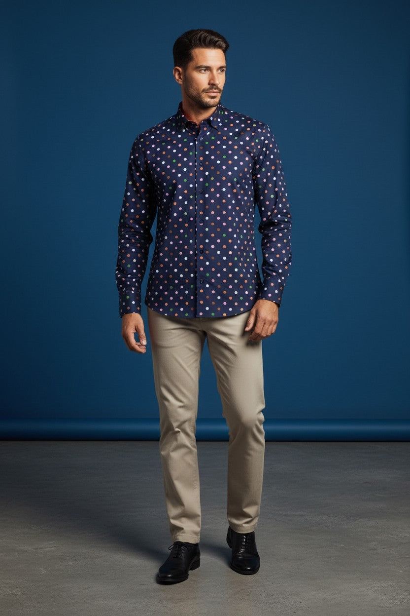 Vercini Polka Dot Carnival Cotton Shirt
