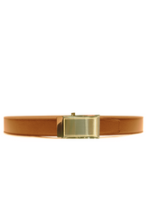 Classic Brushed Silver/GOLD Buckle Leather Belt