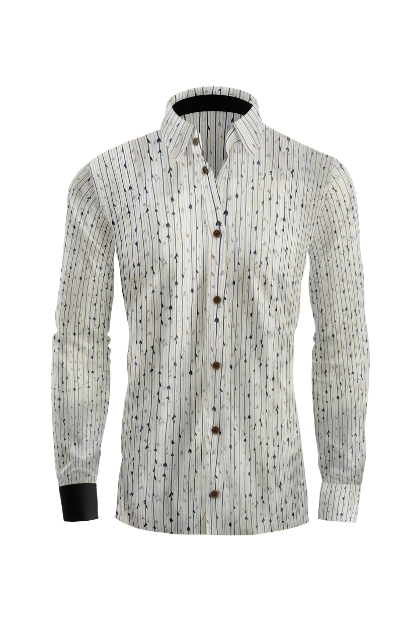 Vercini White & Brown Dress Shirt