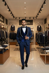 Men's Luxurious Velvet Tuxedo with Crystal Embellishments by Vercini SUITS 3 Piece Suits Vercini