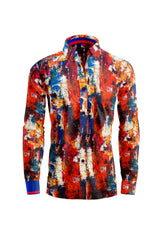 Crimson Brushstroke Casual Shirt CASUAL SHIRT On Sale 30% Off Vercini