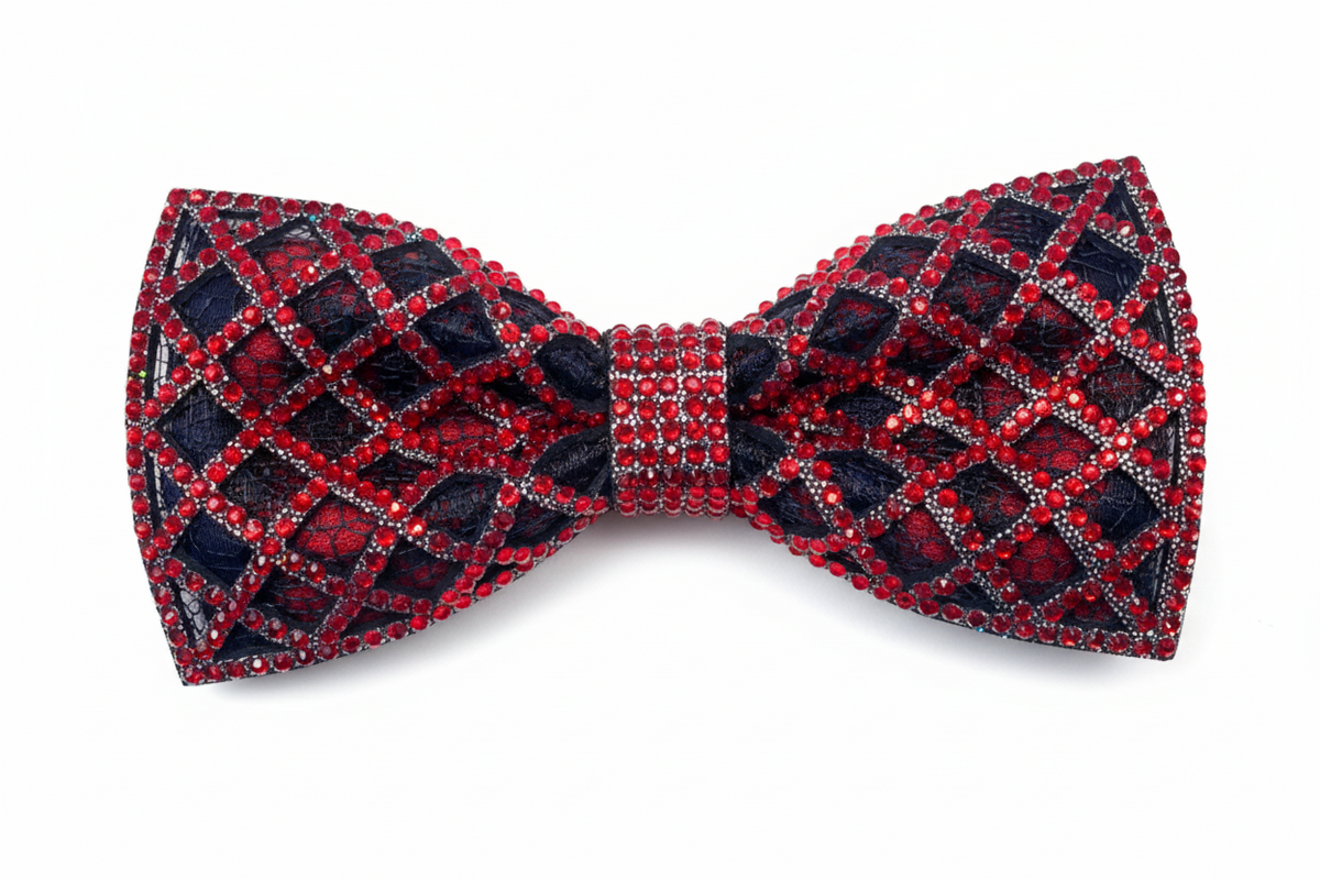 Crystal Tuxedo Bow tie