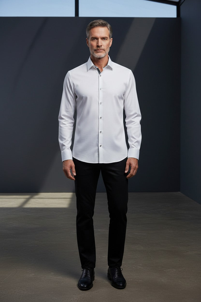 Vercini White Dress Shirt – Premium Men's Casual Button-Down