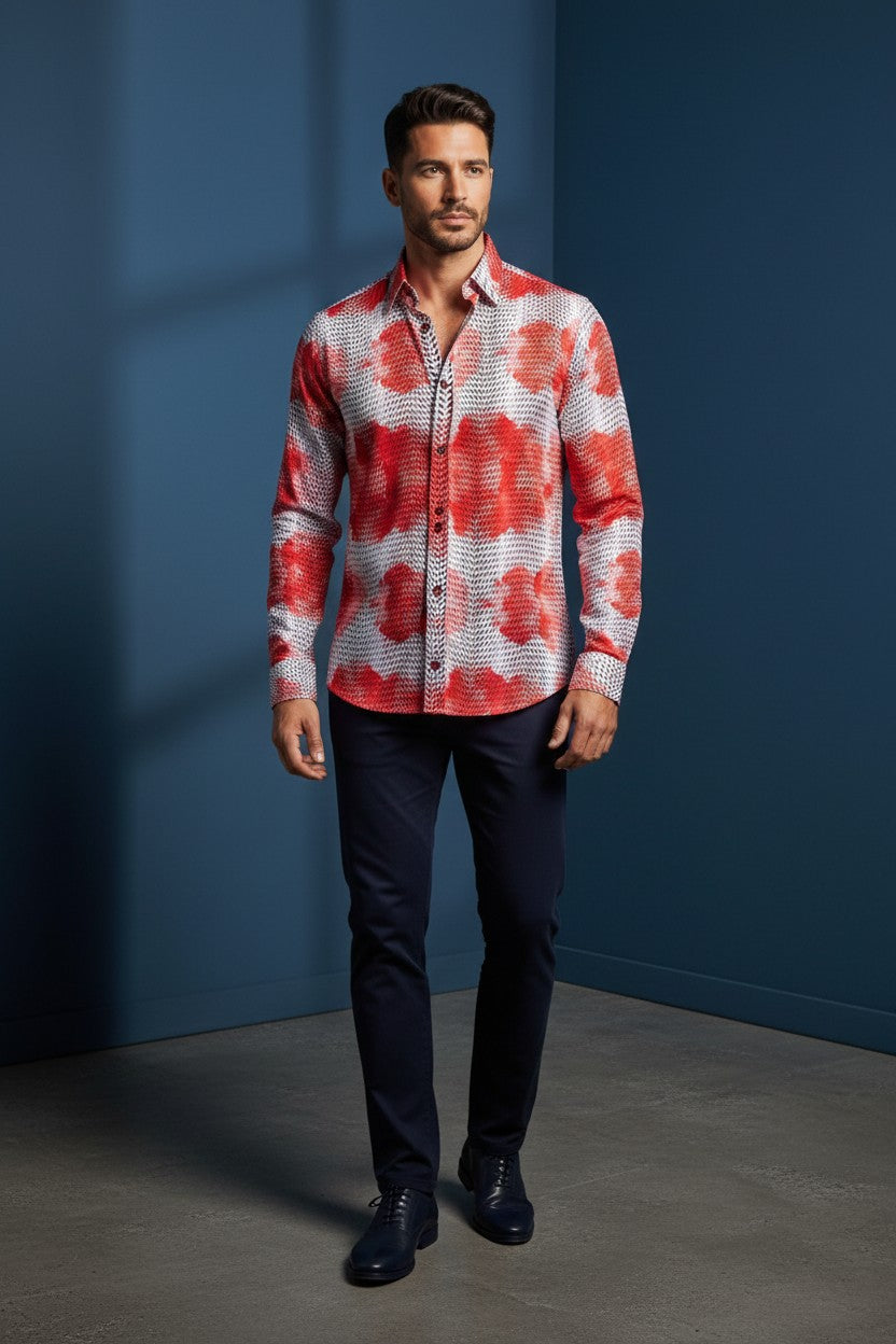 Coral Haze Men's Casual Shirt