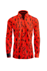 Crimson Rhythm Casual Shirt