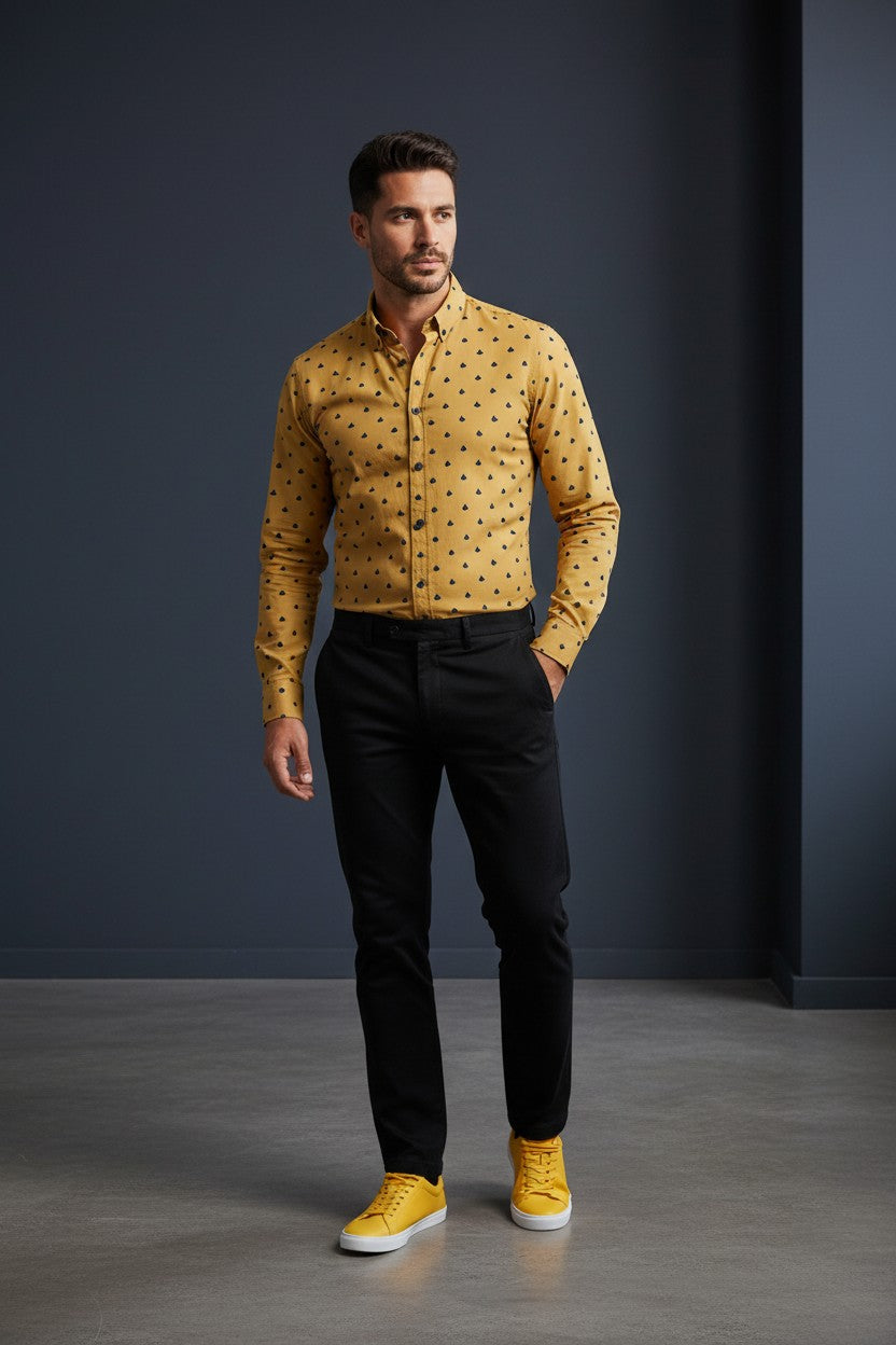 Sunny Delight Triangle Motif Casual Shirt