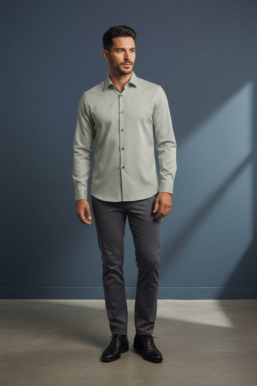 vercini grey dress shirt