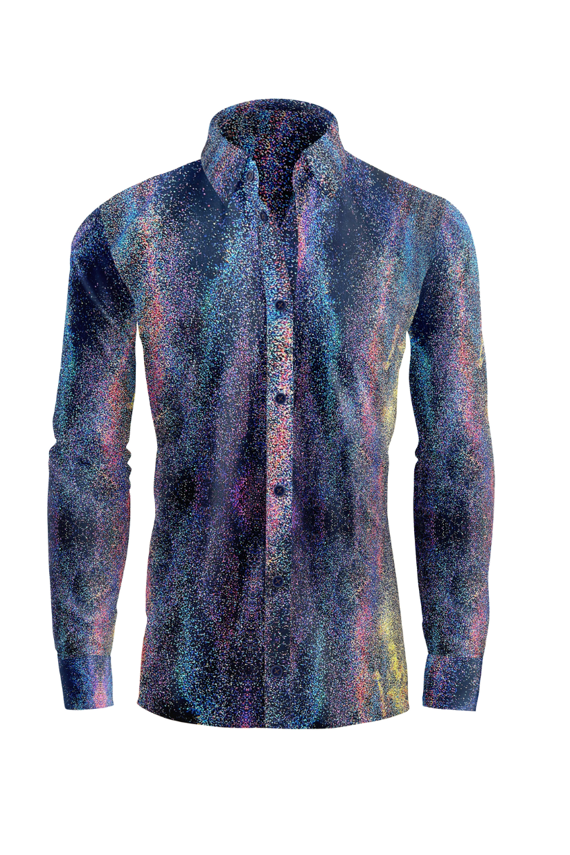 "Cosmic Splash Galaxy Print Fashion Shirt