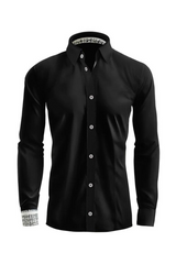 Monochrome Mosaic Prestige Men's Black Dress Shirt