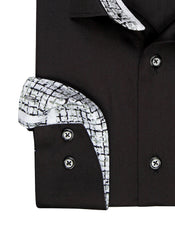 Monochrome Mosaic Prestige Men's Black Dress Shirt
