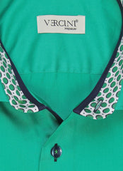 Emerald Enigma Polka Prestige Button-Up Shirt by Vercini