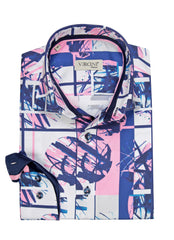 Pink Abstract Artistry Men's Casual Shirt