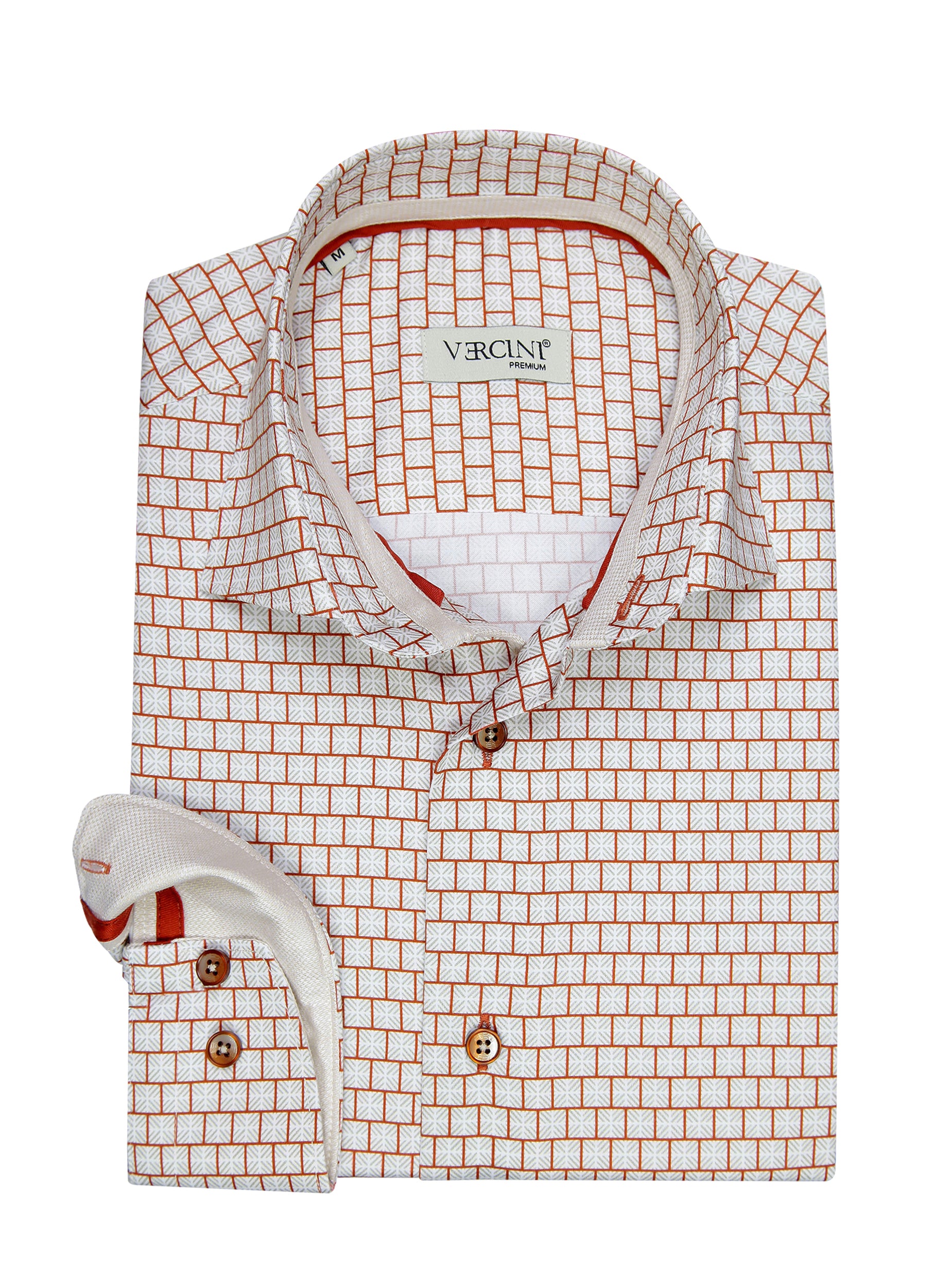 Geometric Harmony Tailored Men's Dress Shirt CASUAL SHIRT On Sale 30% Off Vercini