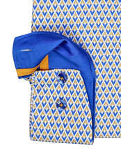 Azure Geometric Elegance Dress Shirt