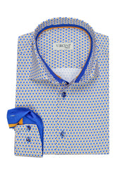 Azure Geometric Elegance Dress Shirt