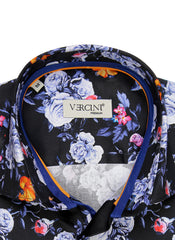 Midnight Blossom Fitted Dress Shirt