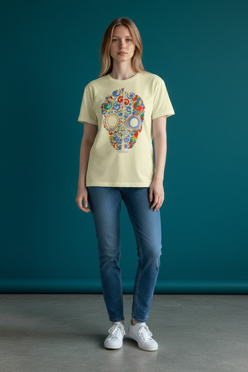 Heartbeat Skull Mosaic T-Shirt