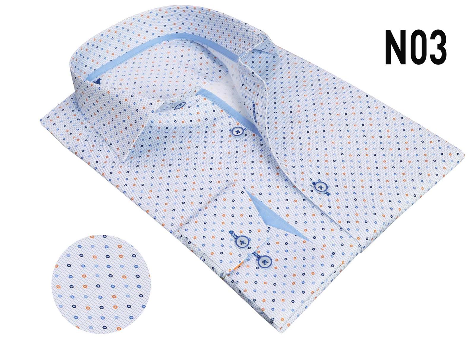 Vercini Summer Breeze Micro-Pattern Dress Shirt with Pastel Accents