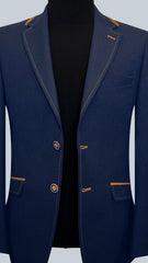 Vercini Classic Contrast-Trim Blazer