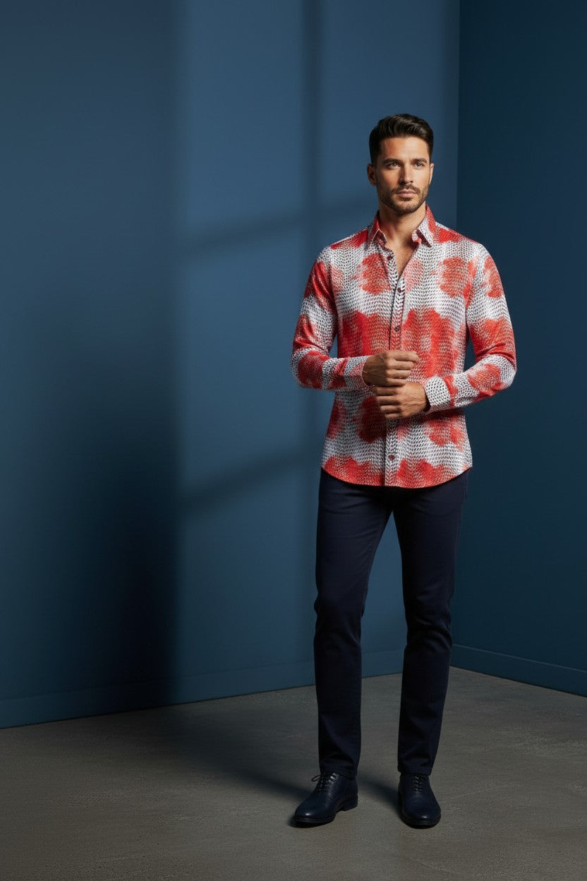 Coral Haze Men's Casual Shirt