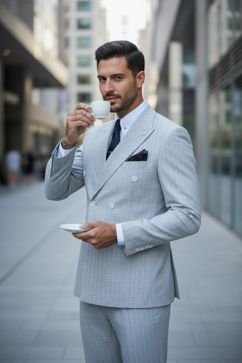 Double Breasted Pinstripe Suit