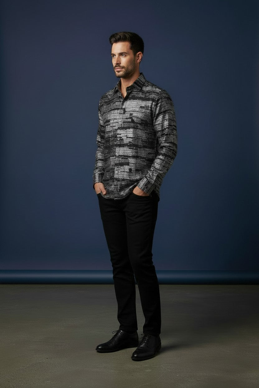 VERCINI PIXELATED EFFECT SHIRT