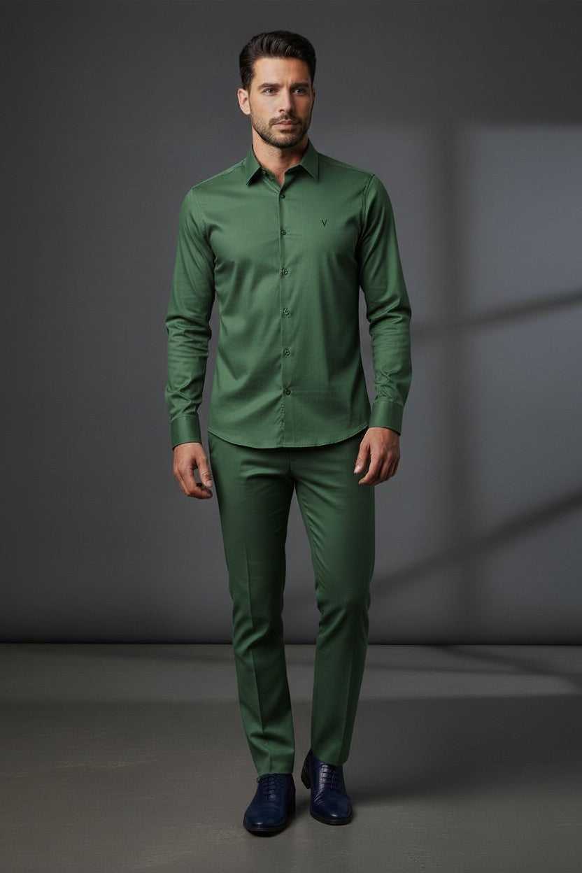 Vercini Versatile Collection: Classic Shirt with Signature 'V' Emblemg