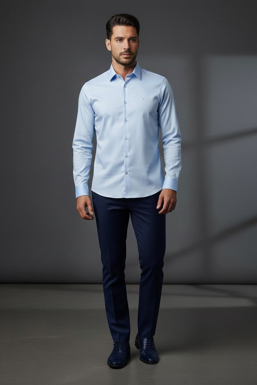 Vercini Versatile Collection: Classic Shirt with Signature 'V' Emblemg