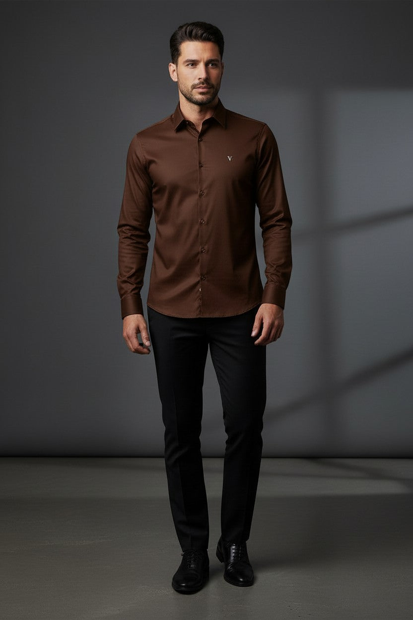 Vercini Versatile Collection: Classic Shirt with Signature 'V' Emblemg