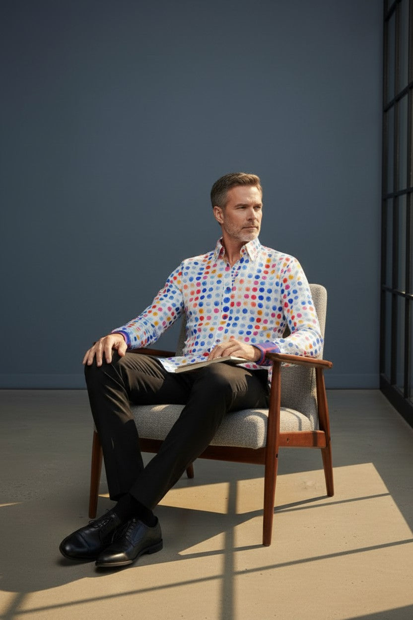 Confetti Cascade Casual Men's Shirt