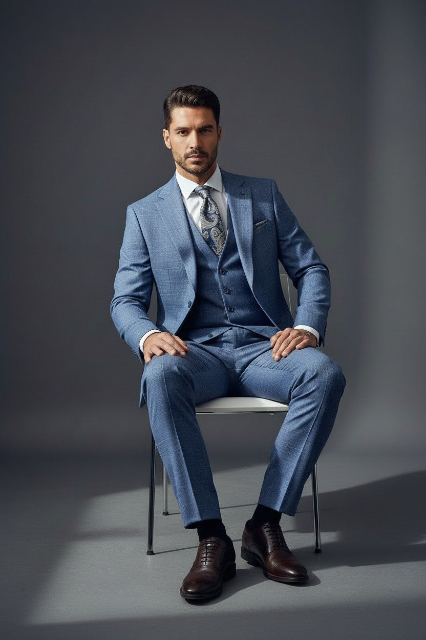 Malaga 3-Piece Plaid Suit – Timeless Elegance, Modern Tailorin