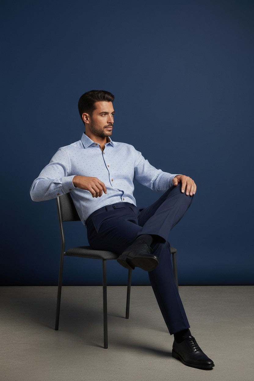 Vercini Light Blue Dress Shirt – Premium Men's Tailored Fit