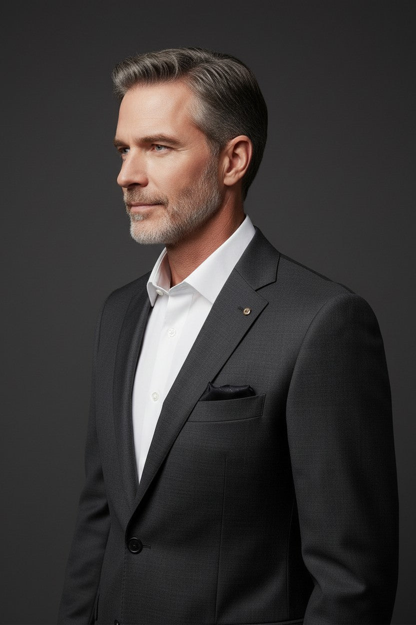 Vercini Black Wool Suit Jacket - Two-Piece Suit