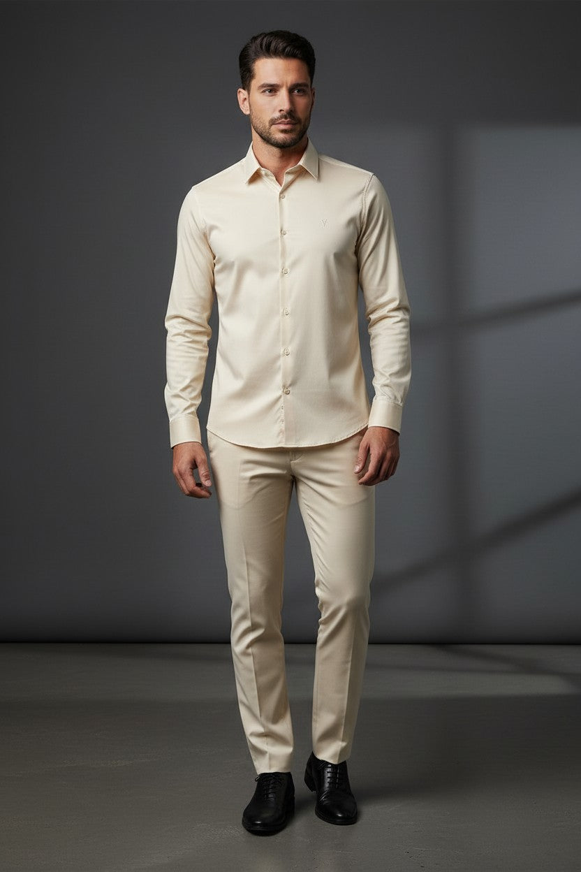 Vercini Versatile Collection: Classic Shirt with Signature 'V' Emblemg