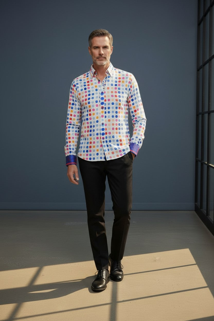 Confetti Cascade Casual Men's Shirt