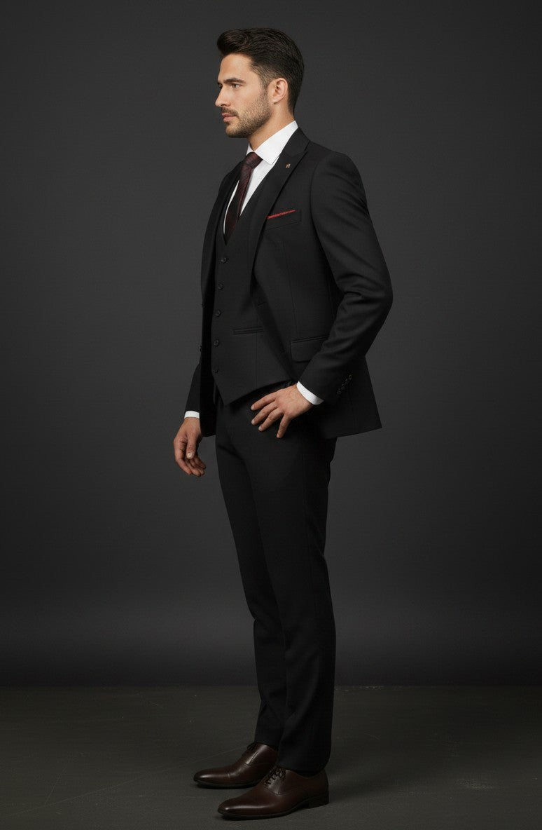 Vercini Slim Fit 3-Piece Suit | Jacket, Vest & Trousers