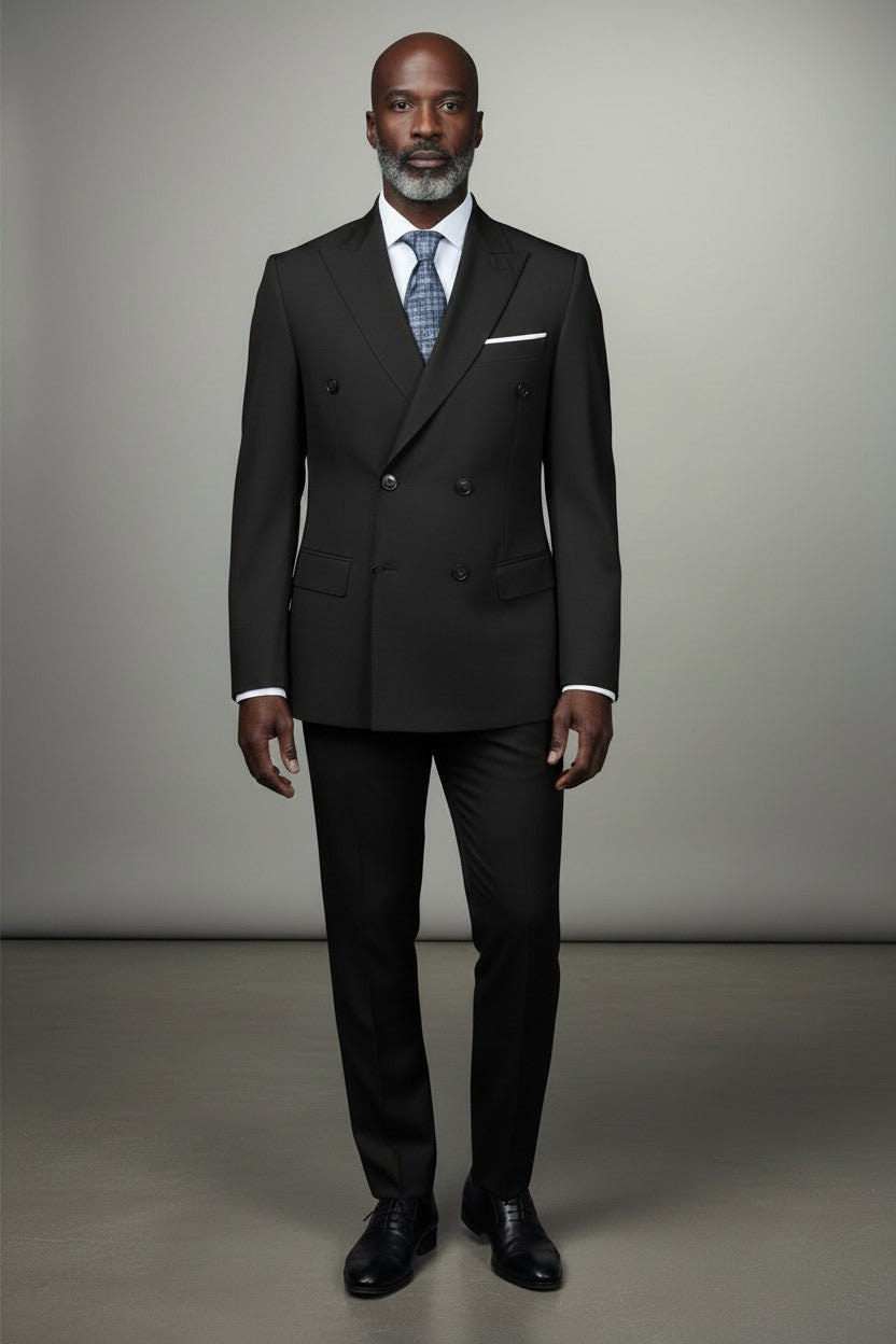 VERCINI Men's Double-Breasted Suit Sharp Style, Clean Fit A well-structured double-breasted