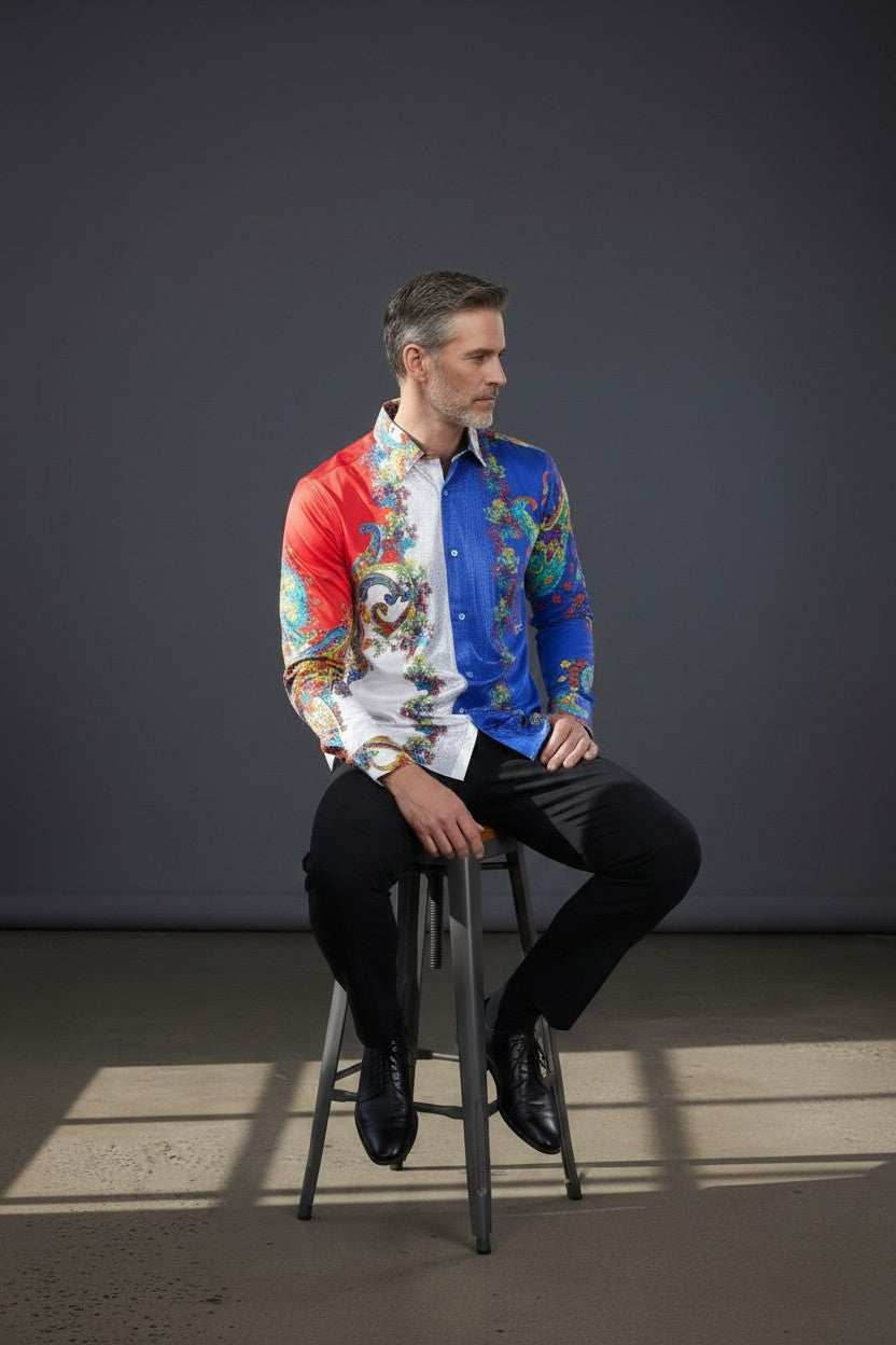 BOLD EXPLOSION Rhinestone LONG SLEEVE SHIRT