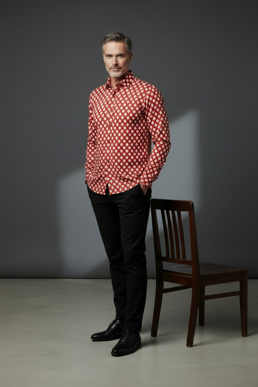 Men's Red Valentine Dress Shirt | Vercini Premium