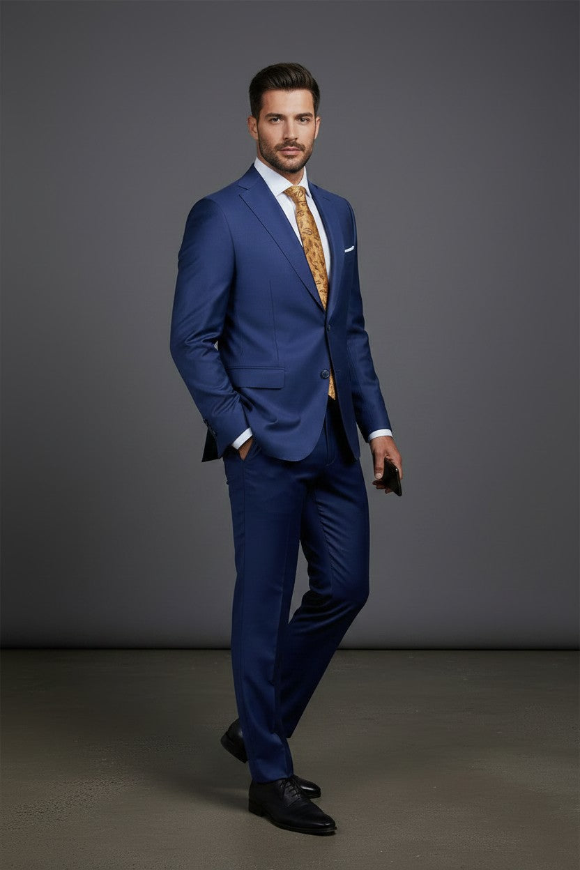 ( IN PRODUCTION ) Royal Blue Wool Slim-Fit Two-Piece Suit