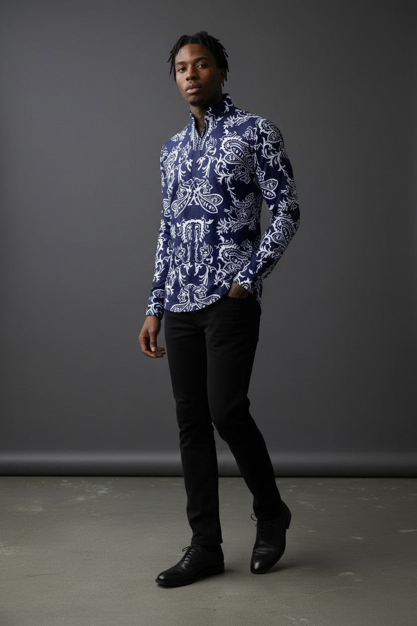 Vercini Monochrome Majesty Embroidered Shirt